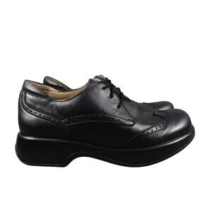 Dromedaris Shoes Womens 42 Oxford Hornbill Leather Wingtip Black Comfort Classic
